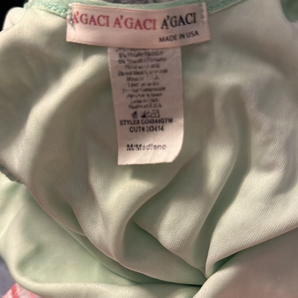 Lace Fronted Dress Green Metallic A’GACI A’GACI A’GACI Size Med Fairy EuroSummer - Picture 9 of 9